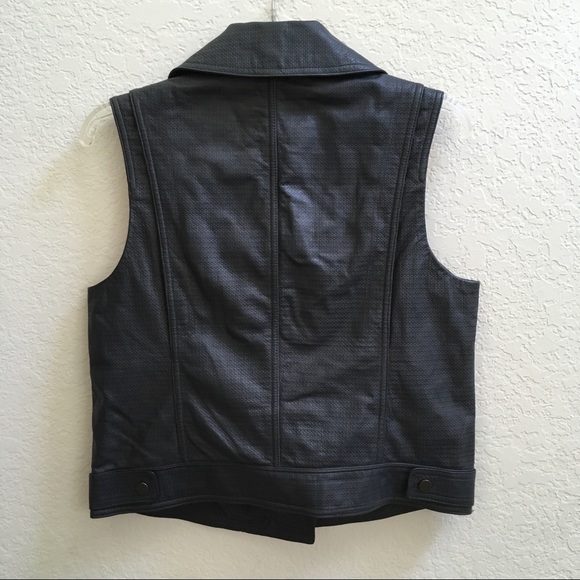 Vince Charcoal Leather Vest - Picture 5 of 8